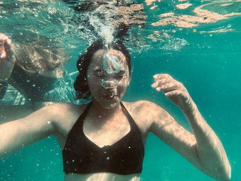 woman underwater